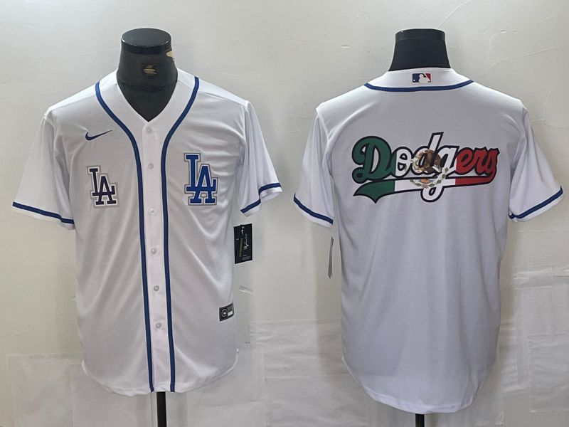 Men Los Angeles Dodgers Blank White Second generation joint name Nike 2024 MLB Jersey style 4